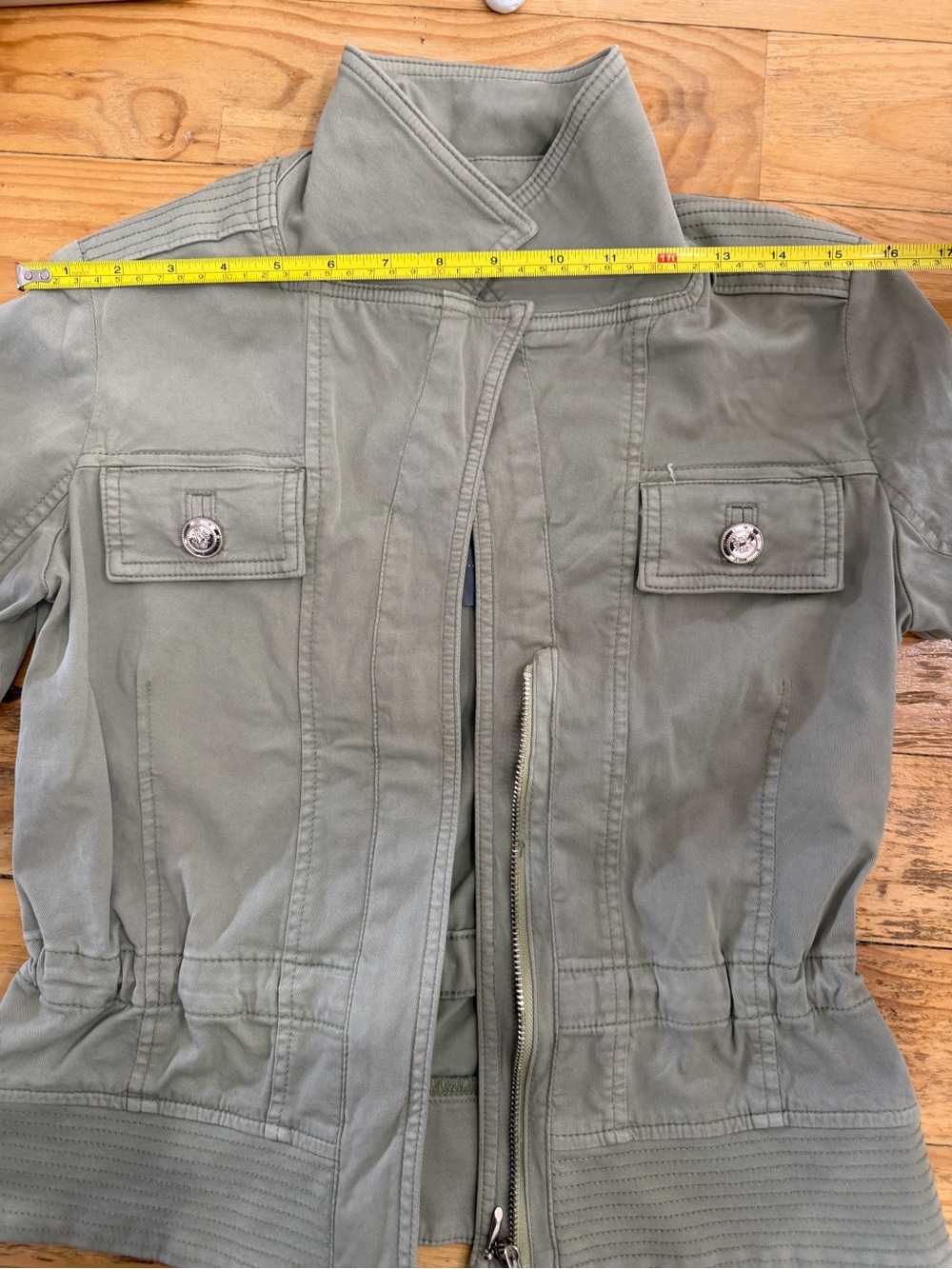 White House Black Market Light Olive Utility Jacket - Picture 6 of 6